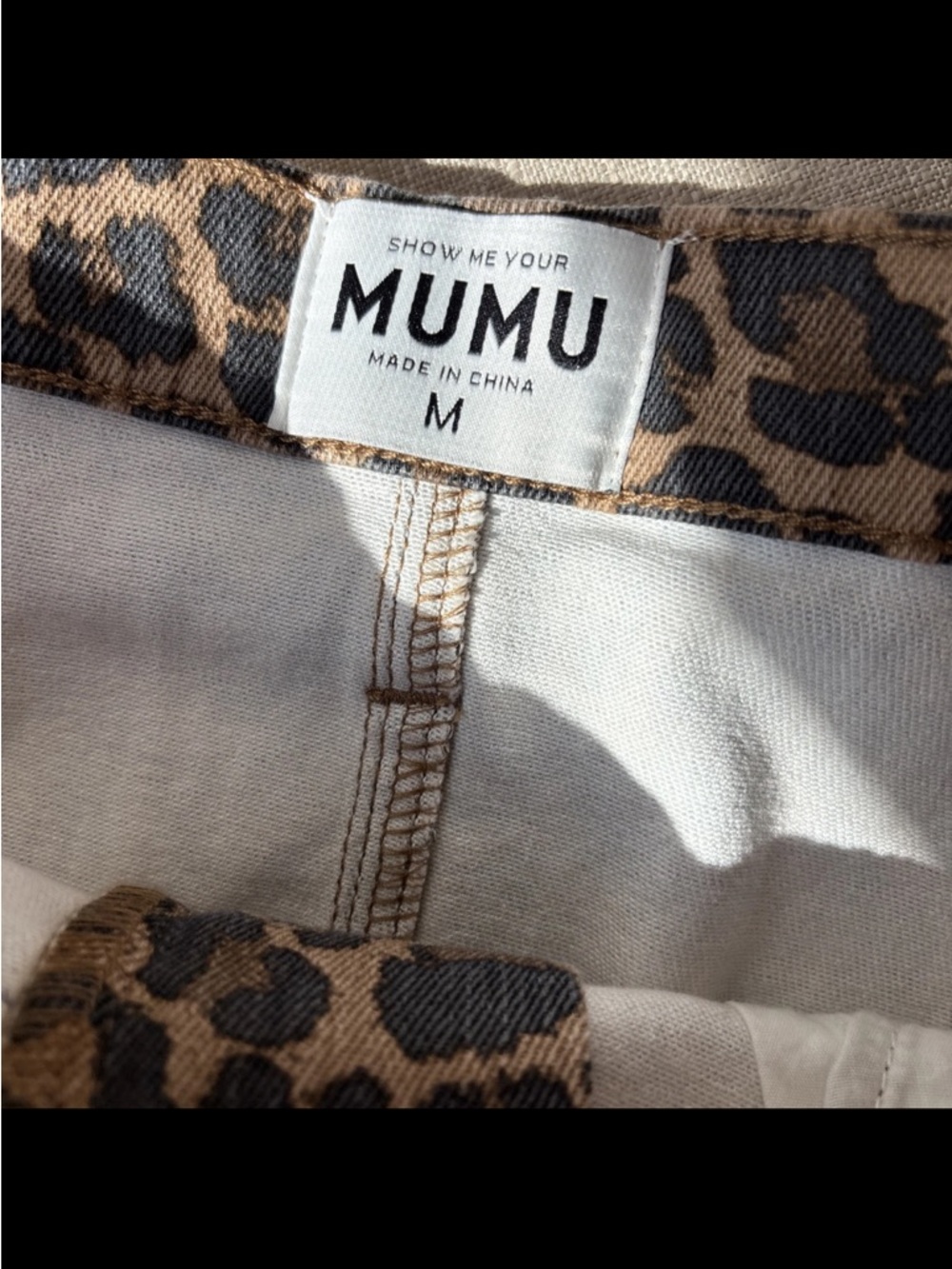 Show Me Your Mumu Mini Skirt Brown/Black Leopard Print, Size MEDIUM NEW NO TAGS - Picture 3 of 4